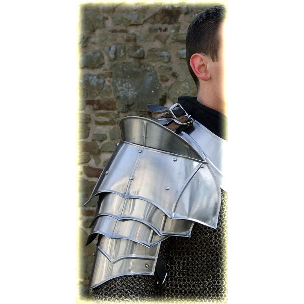 Steel Warrior Pauldrons Medieval Shoulder Functional Armor Set - Tophatter's Guns'N'Weapons Store - FREE SHIPPING Collectible Weapons - Tophatter Daily Deals