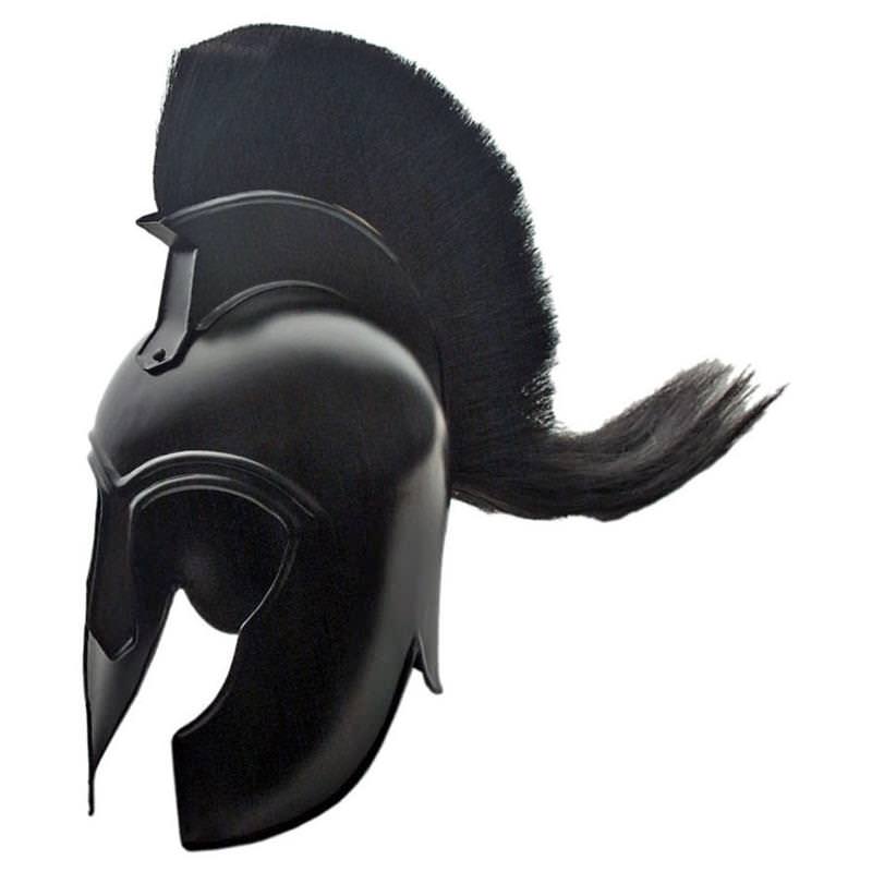 Black Corinthian Achilles Trojan Helmet Black Plume - TOPHATTER'S ARMORY DEALS Collectible Weapons - Tophatter Daily Deals
