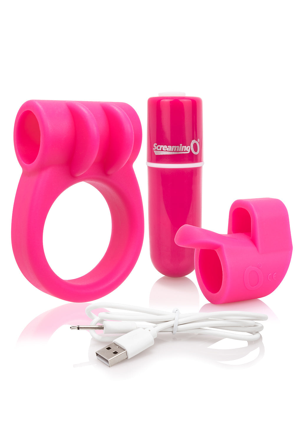 Charged Combo Kit 1 – Body-Safe Silicone Cock Ring and Fingertip Sleeve Kit > Sex Toys > Couples Toys - Tophatter Daily Deals