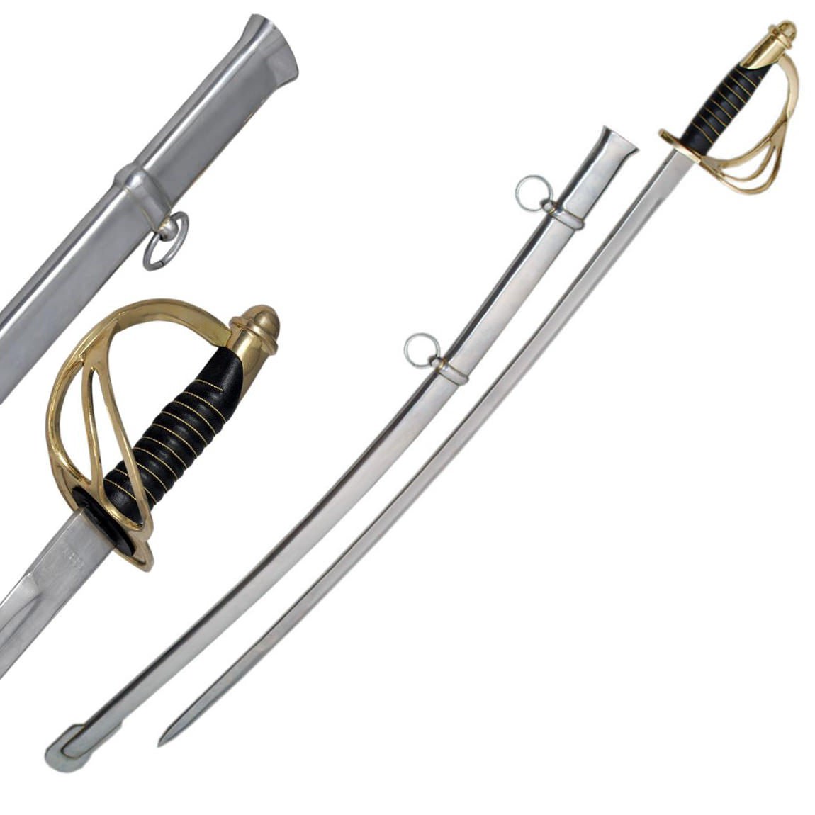 1860 Saber American Light Cavalry Sword Collectible Weapons - Tophatter Daily Deals