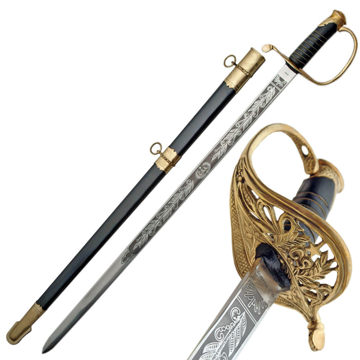WJ McElroy Confederate Civil War Sword - Tophatter's Inc. Weapons Store Online Collectible Weapons - Tophatter Daily Deals
