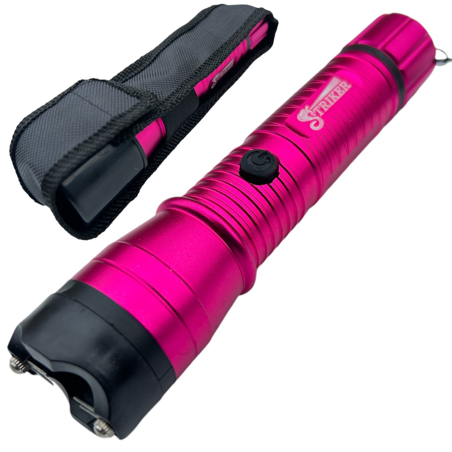 Powerful LED Pink Aluminum Flashlight Stun Gun Rechargeable Collectible Weapons - Tophatter Daily Deals