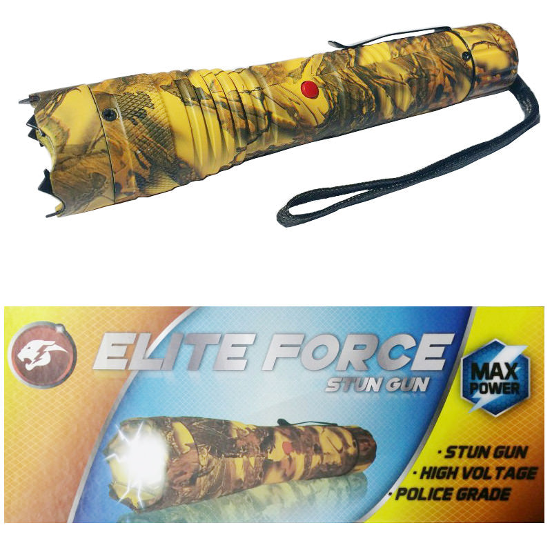 ELITE FORCE Stun Gun 10 Million Volt Rechargeable LED Flashlight Camo - Tophatter's Inc. Weapons Store Online Collectible Weapons - Tophatter Daily Deals