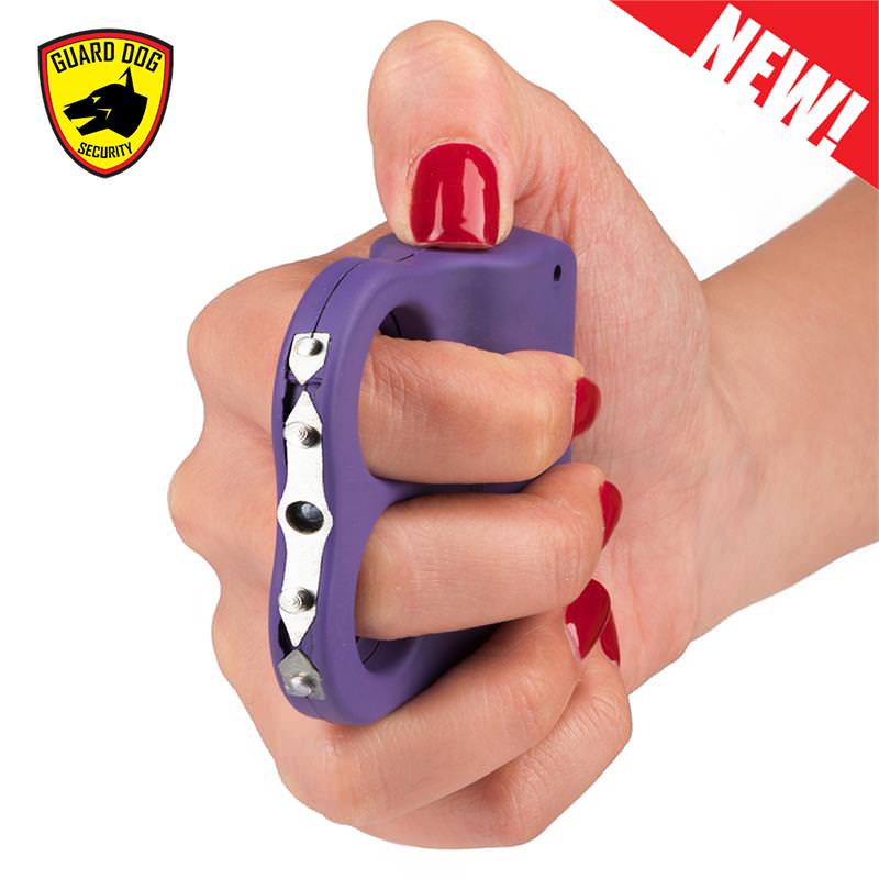 I Do Two LED Knuckle Stun Gun Purple Self Defense Weapon Dual Sparks Collectible Weapons - Tophatter Daily Deals