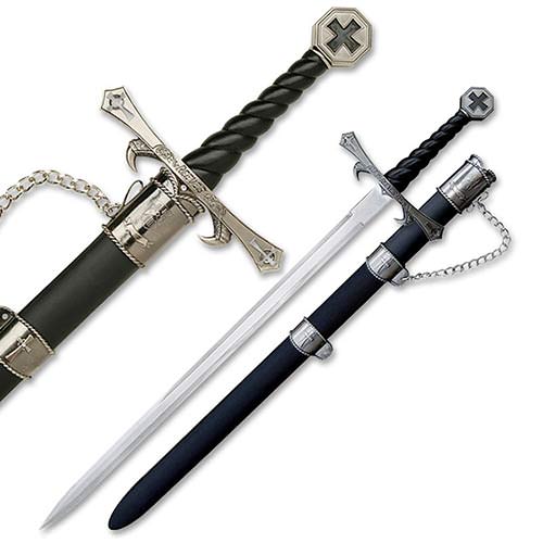 Crusader Reeve's Medieval Crusader Sword With Scabbard - Tophatter's Guns'N'Weapons Store - FREE SHIPPING Collectible Weapons - Tophatter Daily Deals