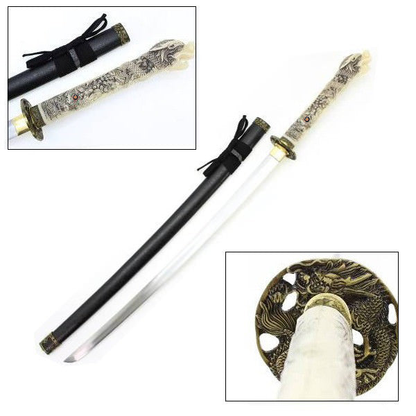 Open Mouth Dragon Highland Connor MacLeod Fantasy Katana Sword - Tophatter's Guns'N'Weapons Store - FREE SHIPPING Collectible Weapons - Tophatter Daily Deals