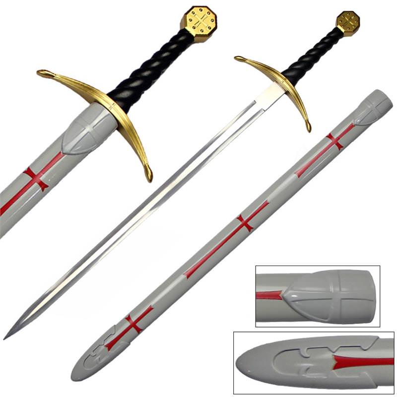 Medieval Crusader Templar Knight's Long Sword with Scabbard Collectible Weapons - Tophatter Daily Deals