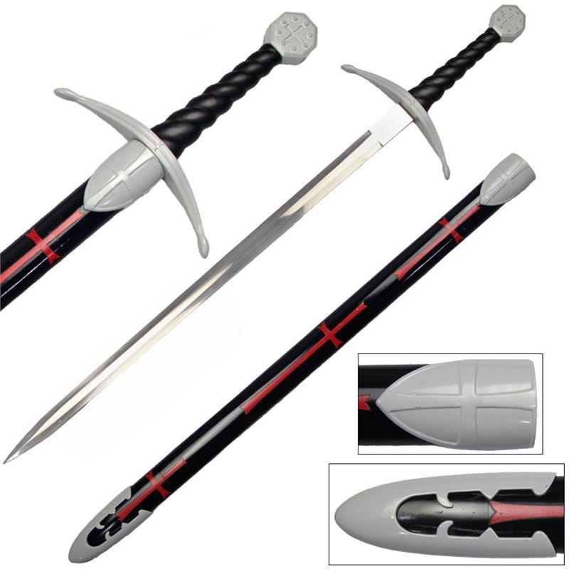 Knights Templar Medieval Sword With Scabbard - Tophatter's Guns'N'Weapons Store - FREE SHIPPING Collectible Weapons - Tophatter Daily Deals