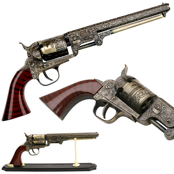Western Cowboy Black Powder Outlaw Revolver Pistol Replica Gun With Stand - Tophatter's Guns'N'Weapons Store - FREE SHIPPING Collectible Weapons - Tophatter Daily Deals