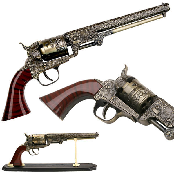 Western Cowboy Black Powder Outlaw Revolver Pistol Replica Gun With Stand - TOPHATTER'S ARMORY DEALS Collectible Weapons - Tophatter Daily Deals