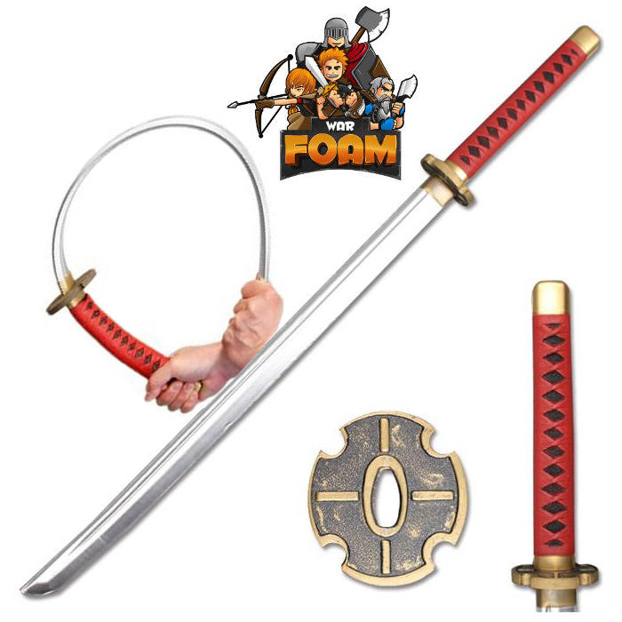 Foam Anime Samurai Katana Sword Chrome Finish Blade Cosplay Costume LARP - Tophatter's Inc. Weapons Store Online Collectible Weapons - Tophatter Daily Deals