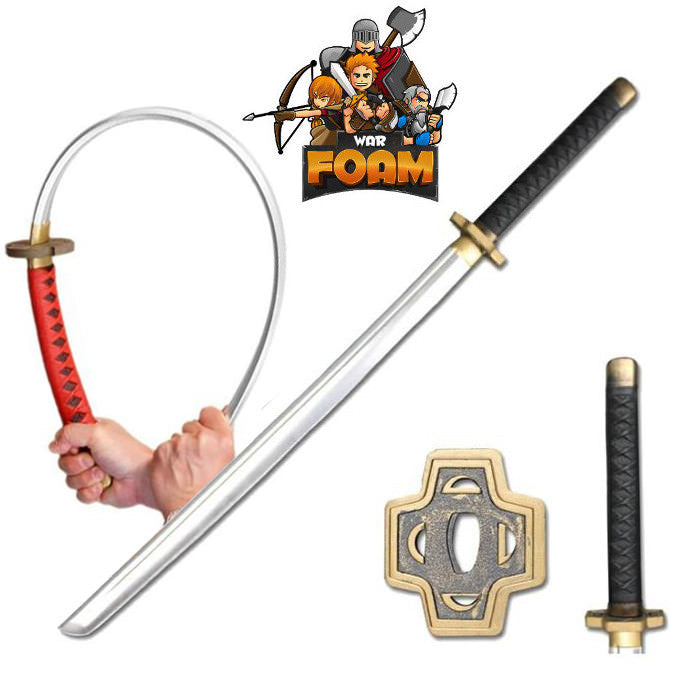 Foam Fantasy Samurai Katana Sword Chrome Finish Blade Cosplay Costume LARP - Tophatter's Army Products & Self Defense Collectible Weapons - Tophatter Daily Deals