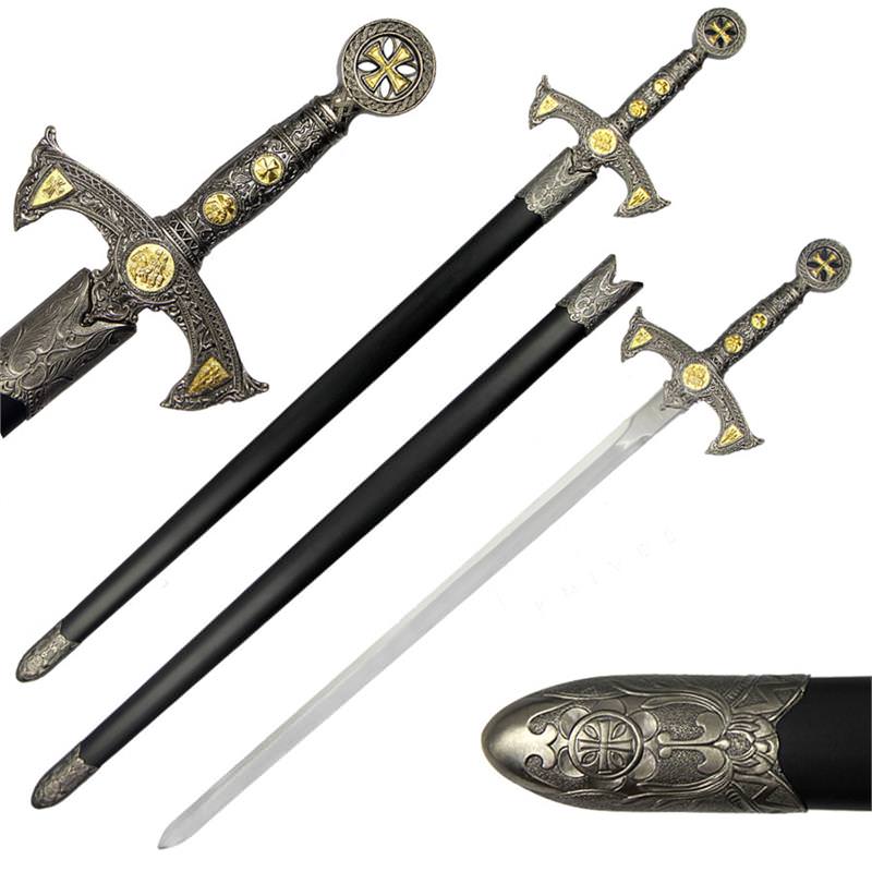 Medieval 12th Century Templar Knight Crusader Sword - Tophatter's Guns'N'Weapons Store - FREE SHIPPING Collectible Weapons - Tophatter Daily Deals