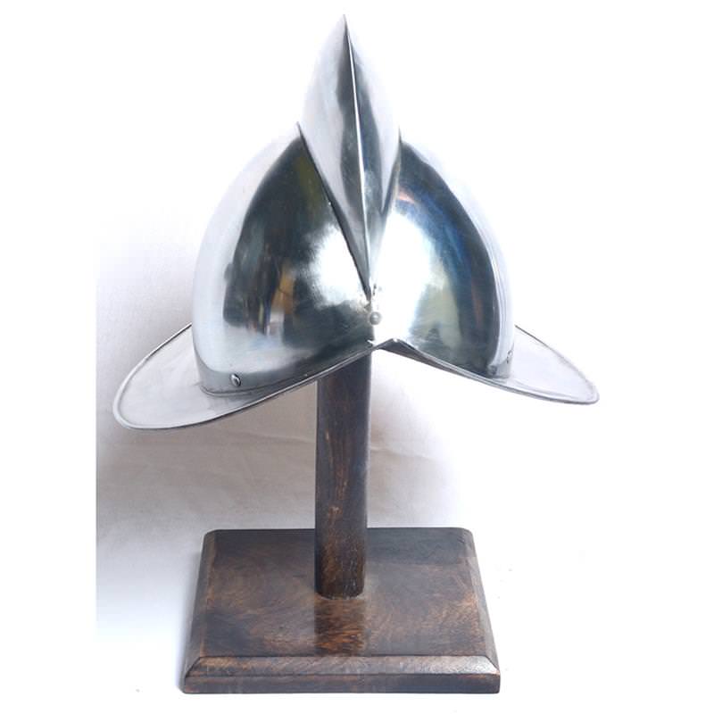 Spanish Comb Morion Helmet With Display Stand - Tophatter's Guns'N'Weapons Store - FREE SHIPPING Collectible Weapons - Tophatter Daily Deals