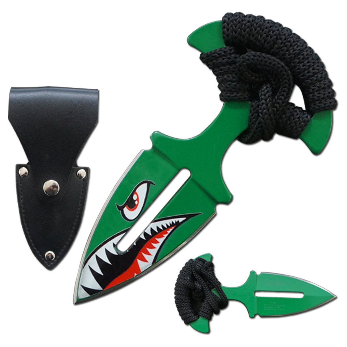 WWII Fighter Jet Sharks Teeth Push Dagger Knife with Black Corded Grip - TOPHATTER'S ARMORY DEALS Collectible Weapons - Tophatter Daily Deals
