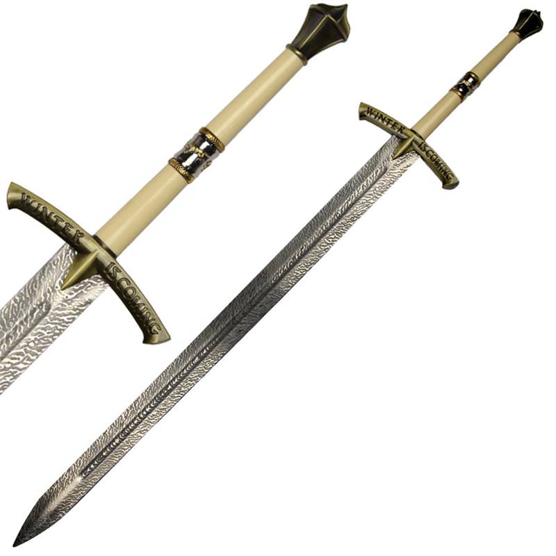 Ice Patterned Stainless Steel Blade Fantasy Winter Sword With Wall Plaque - Tophatter's Inc. Weapons Store Online Collectible Weapons - Tophatter Daily Deals