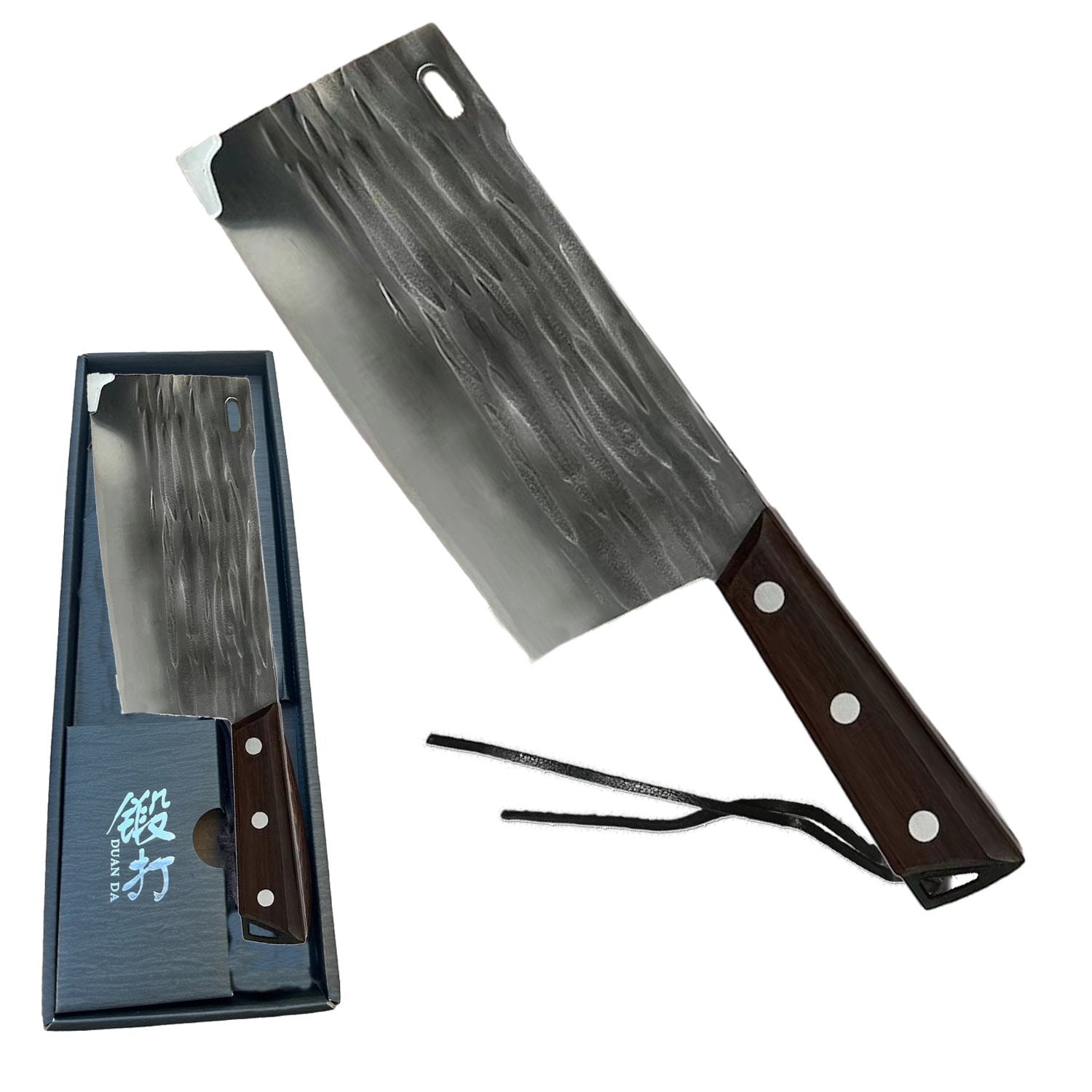 12.5 Inch Duan Da Chef Cleaver Knife 1080 High Carbon Steel - TOPHATTER'S ARMORY DEALS Collectible Weapons - Tophatter Daily Deals
