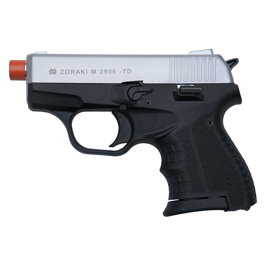 Zoraki M2906 Silver Finish 9mm Front Firing Blank Gun Semi Automatic Pistol - Tophatter's Inc. Weapons Store Online Collectible Weapons - Tophatter Daily Deals