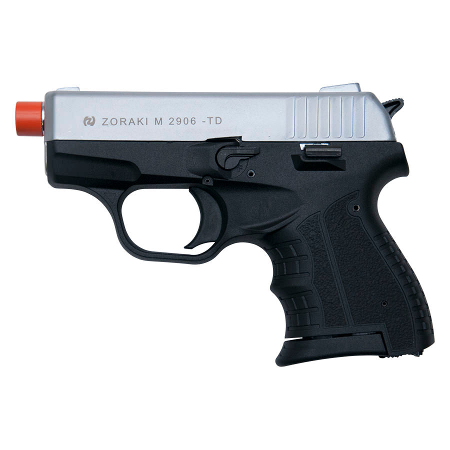Zoraki M2906 Silver Finish 9mm Front Firing Blank Gun Semi Automatic Pistol - Tophatter's Guns'N'Weapons Store - FREE SHIPPING Collectible Weapons - Tophatter Daily Deals