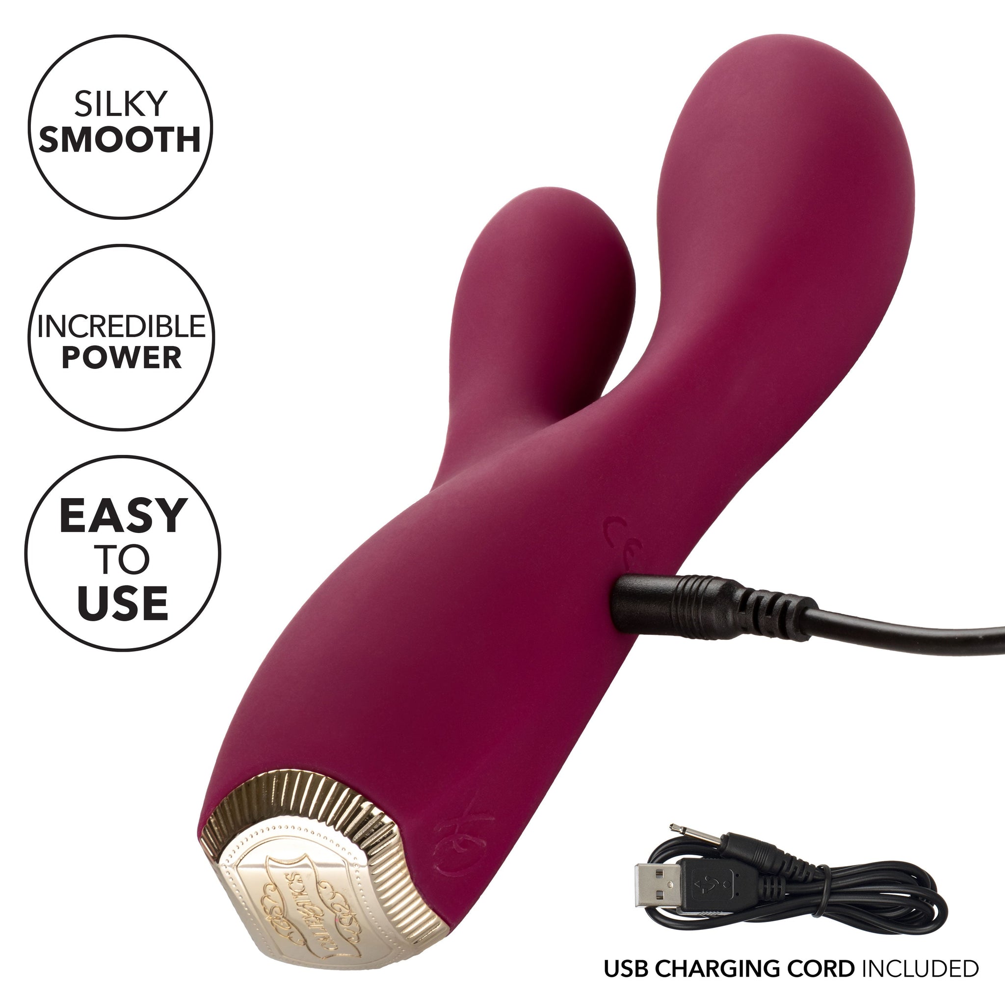 Uncorked Cabernet Dual Massager in Deep Wine Red with 10 Speeds and Silicone Vibrator > Vibrators > Ladies > Rabbit - Tophatter Daily Deals