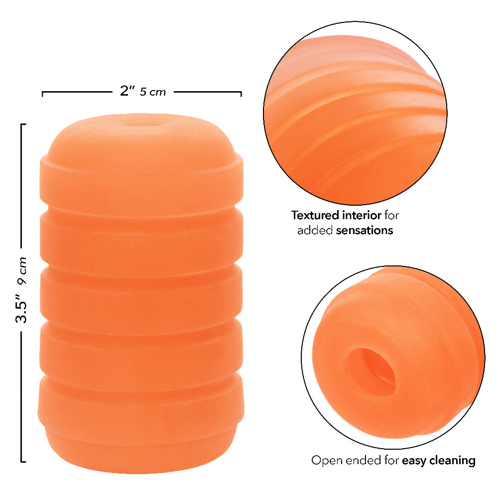 Pop Sock Ribbed Reversible Stroker Soft Tight Stretchy Material Orange > Sex Toys For Men > Masturbators Cup - Tophatter Daily Deals