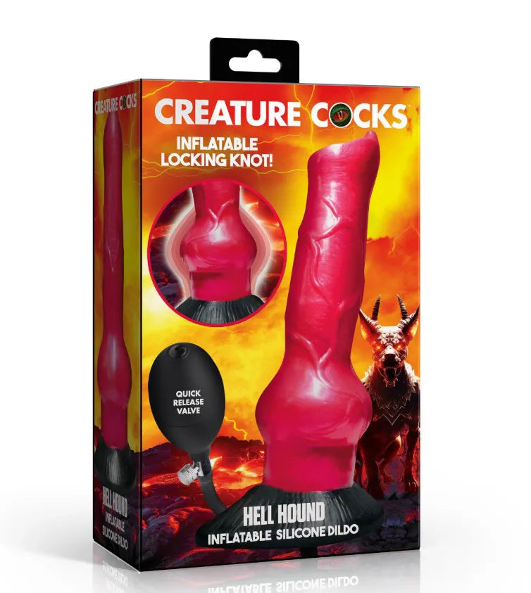 Hell Hound Inflatable Silicone Dildo - Red > Dildos > Fantasy - Tophatter Daily Deals