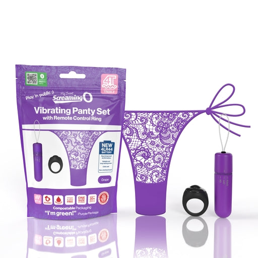 Vibrating Panty Set W/ Remote Ring 4t High Pitch Treble (Grape) > Sex Toys For Ladies > Panty Vibes - Tophatter Daily Deals