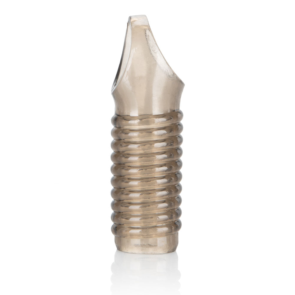 Stimulation Enhancer Smoke Ridged Thick Textured Sleeve with Scrotum Support Strap > Sex Toys For Men > Penis Sleeves - Tophatter Daily Deals