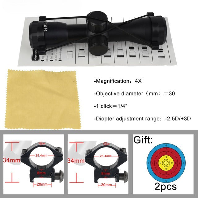 4X30 Tactical Optical Scope 20MM - Tophatter Daily Deals