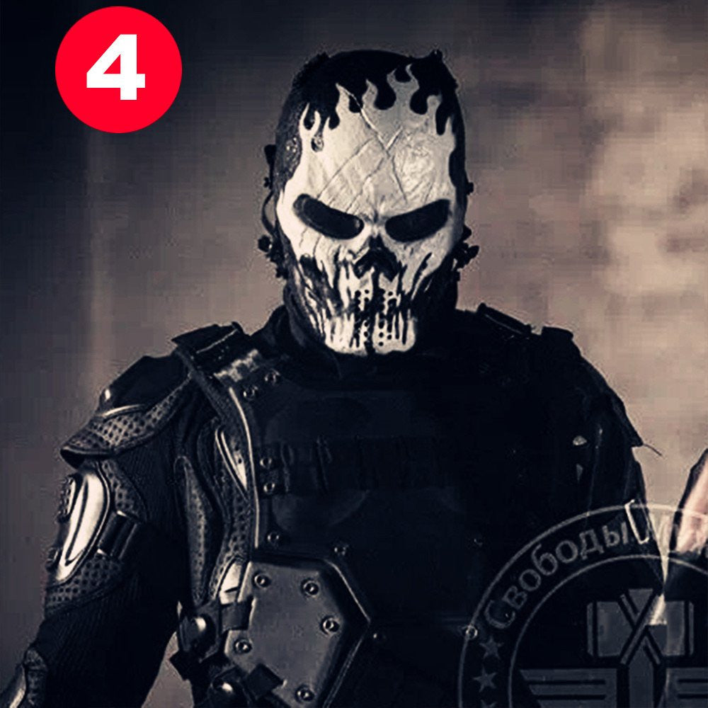 Tactical Airsoft Mask Motorcycle Halloween Full Face Skull - Ghost Ghost (will-o-the-wisp) Face Mask - Tophatter Daily Deals
