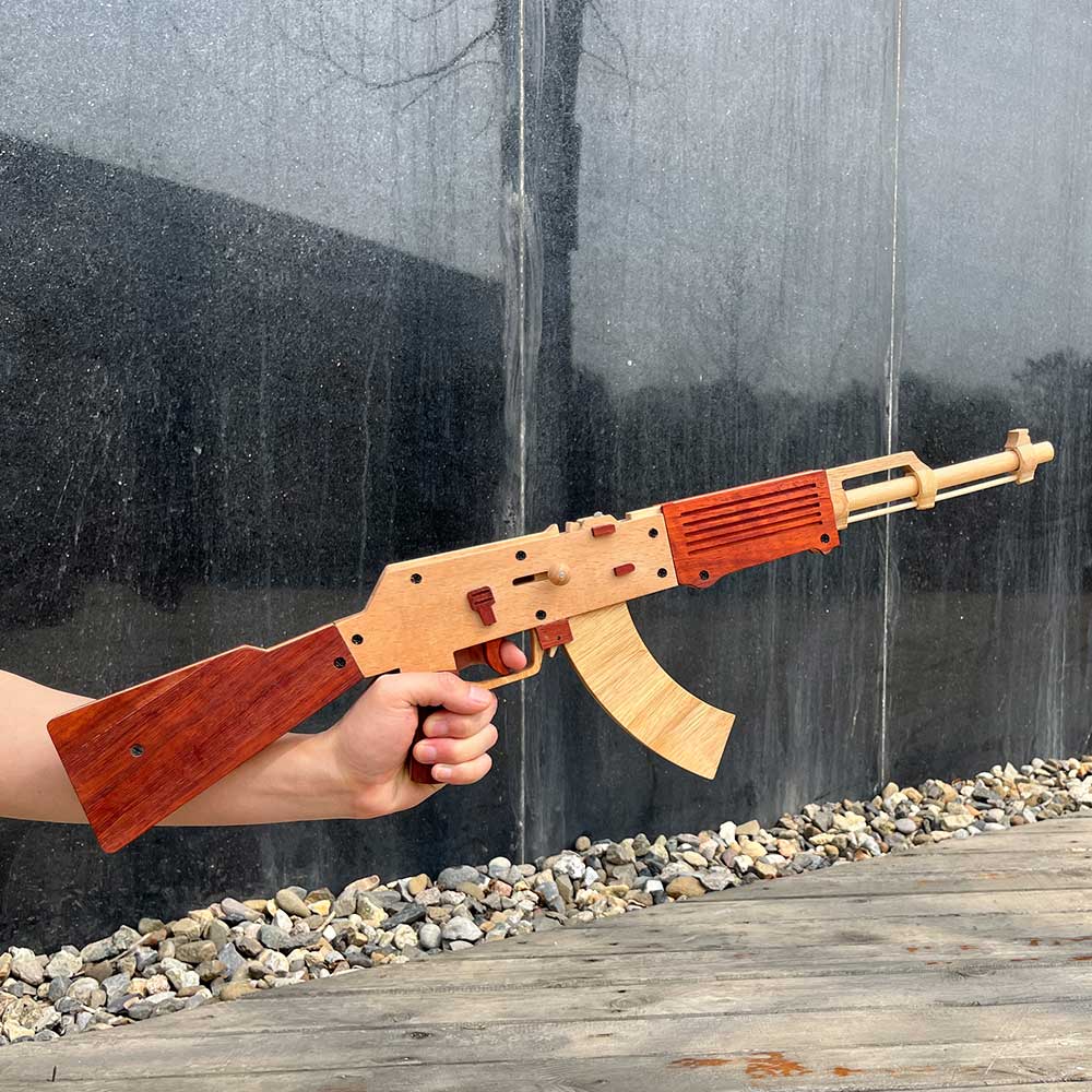 AK47 Wooden Replica Rubber Band Gun Model Kit - Tophatter Daily Deals