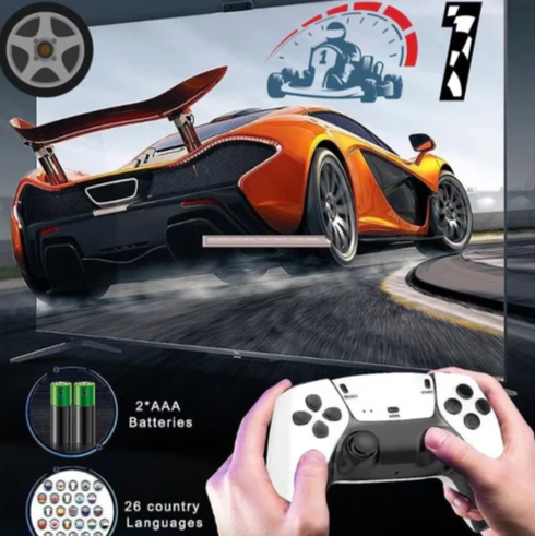 Mini Retro Game Console with 20,000 Classic Games - 4K HD Output, Dual Wireless Controllers - Tophatter Daily Deals
