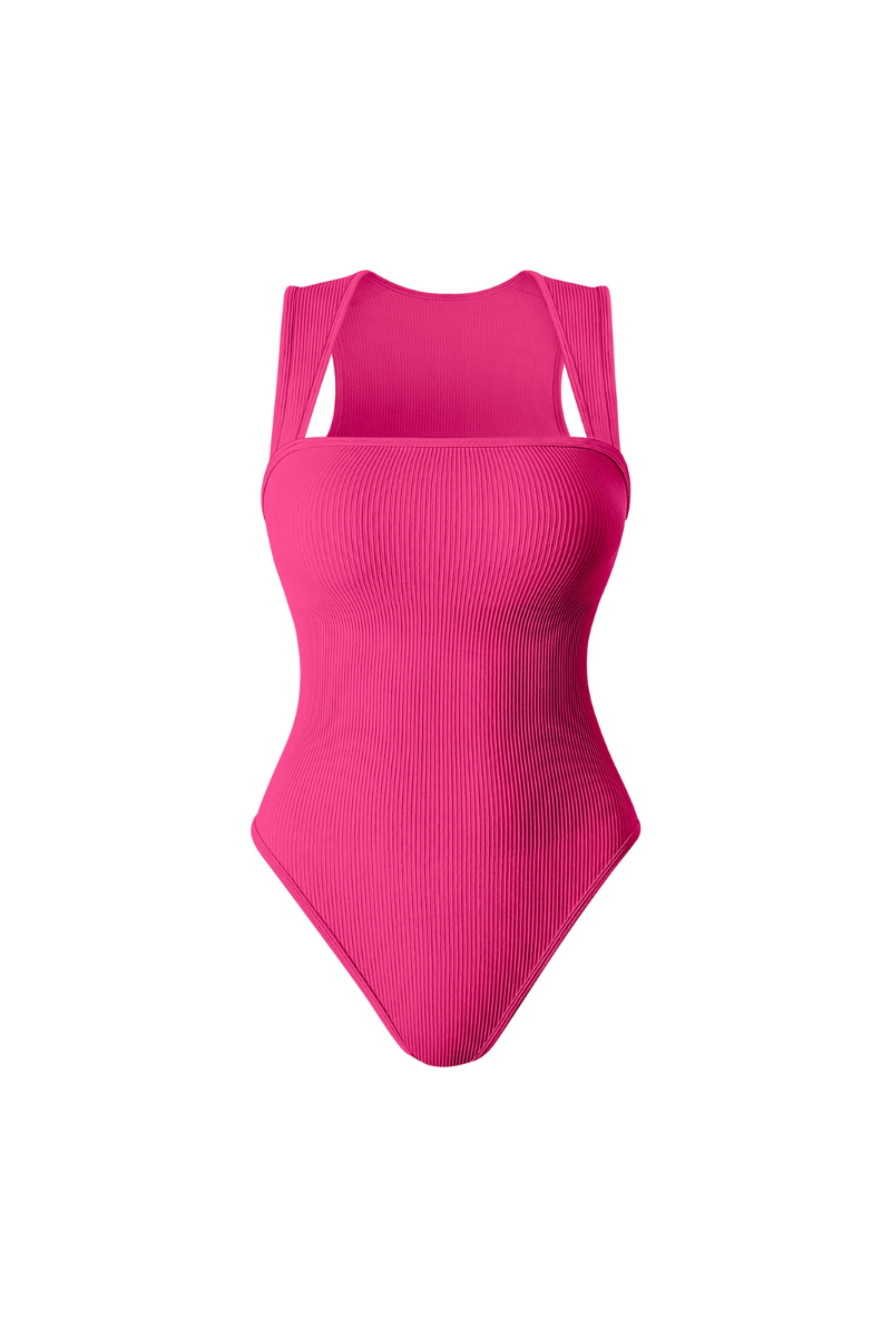 Revenge Body Racerback Wide Straps Bodysuit Rose Bodysuit - Tophatter Daily Deals