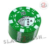 Casino Poker Chips Tobacco Herb Grinder 1.5" - 3 pieces METAL Green Smoking Accessories - Tophatter Daily Deals