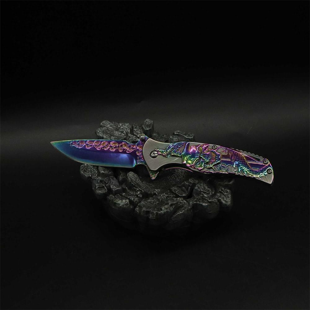 Snake Skull Relief Folding Knife - Tophatter Daily Deals