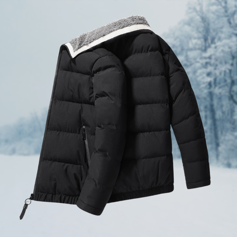 Warm Cozy Men's Jacket - Puffer, Sherpa Lined, Commuting - Tophatter Daily Deals