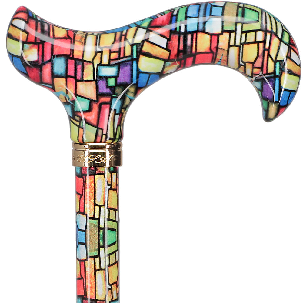 HD Pattern Designer Cane - Matching Handle & Shaft - Durable Adjustable Aluminum - Tophatter Daily Deals