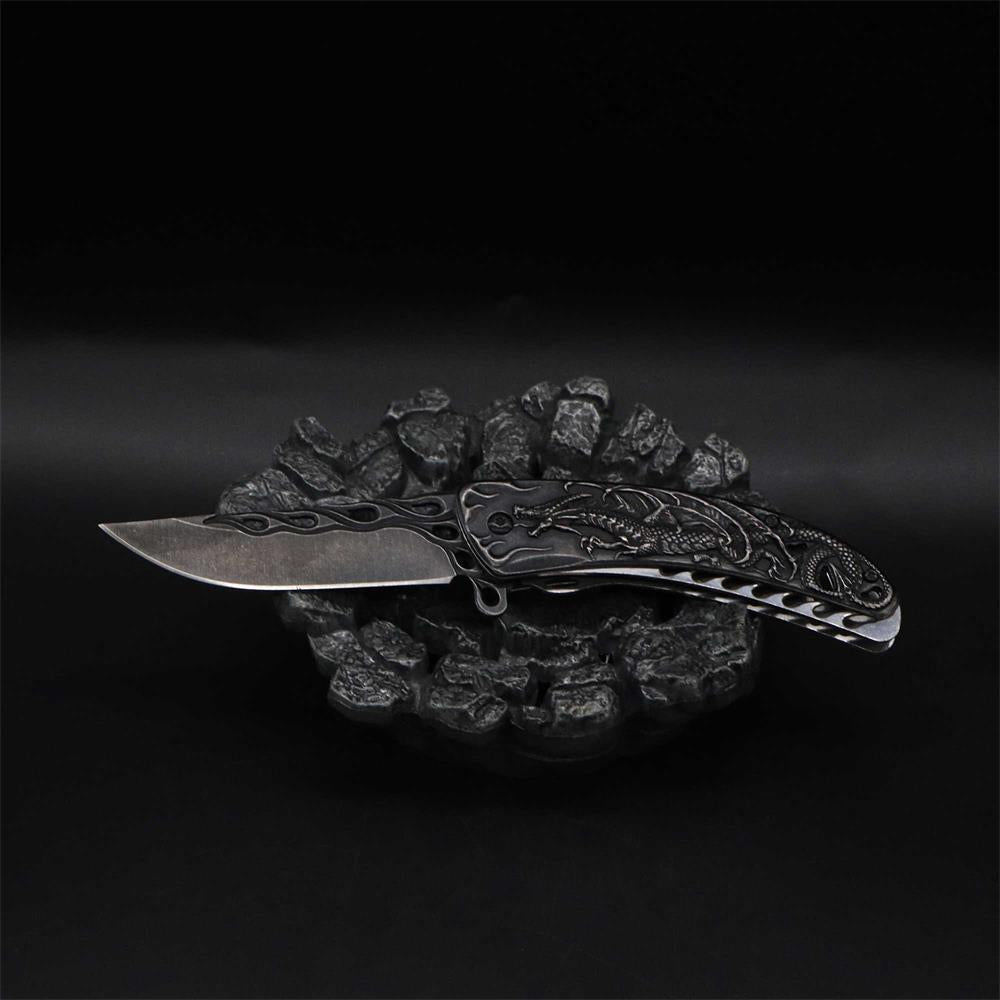 3D Western Dragon Folding Knife - Tophatter Daily Deals