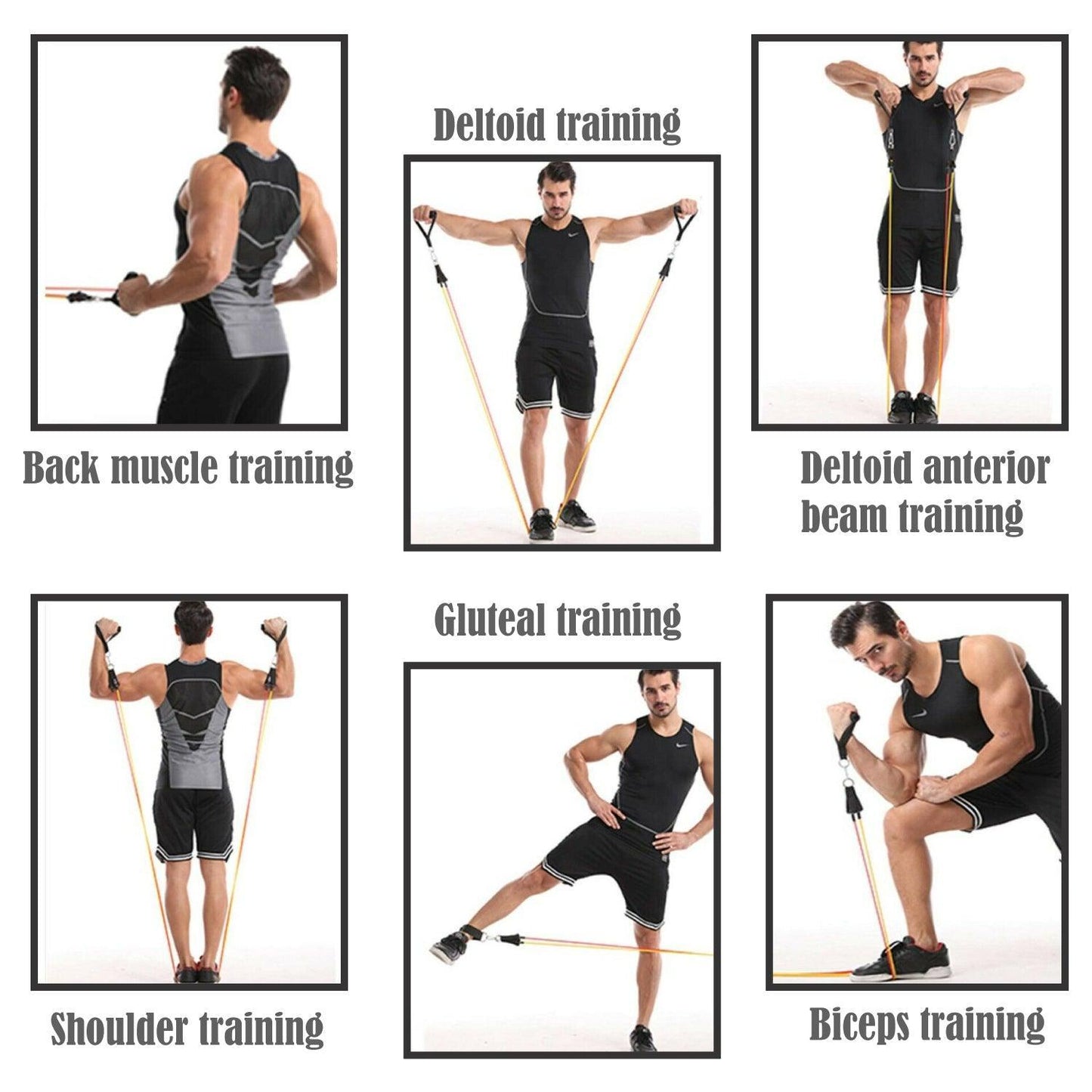 Best Resistance Band Set - 150LBS Resistance Bands Training Set Workout Exercise Crossfit Fitness Yoga Tube Fitness - Tophatter Daily Deals