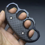 Self-Defense Broken Window Solid Brass Knuckle Duster Black - Tophatter Daily Deals