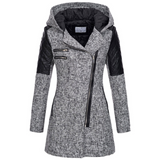 Warm Women's Winter Coat - Asymmetric Zip, Cotton Blend Light gray - Tophatter Daily Deals