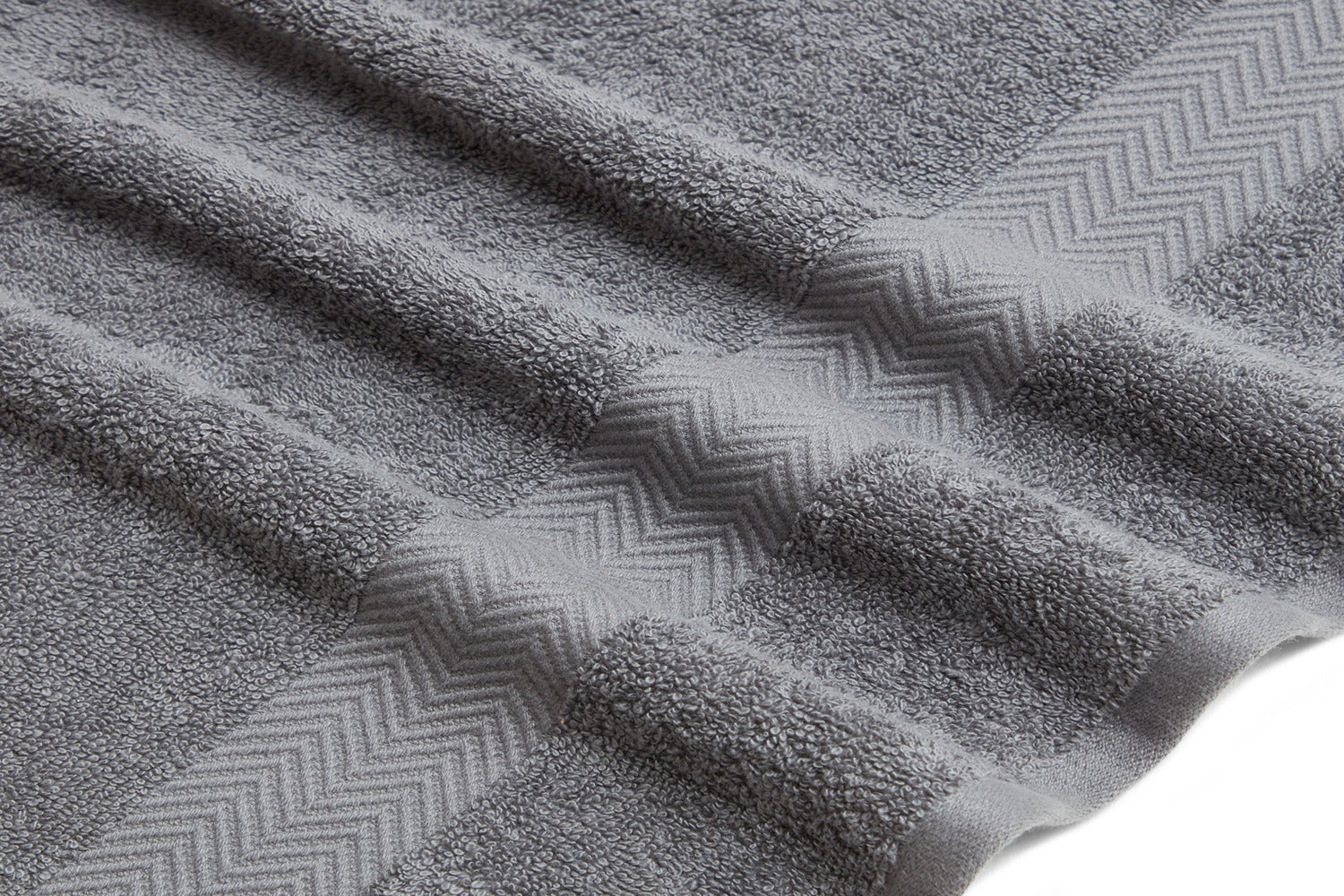 Kathy Ireland 6 Piece Chevron Jacquard Towel Set with Lets Dry Bath Towel - Tophatter Daily Deals