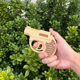 Mini Revolver Assembled Solid Wood Rubber Band Gun - Tophatter Daily Deals