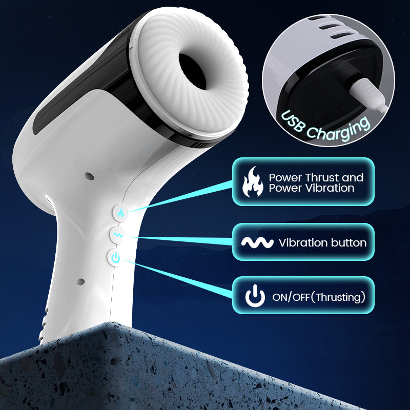 William - Through-Hole Vibrating Stroking Male Masturbation Cup Masturbation Cup - Tophatter Daily Deals