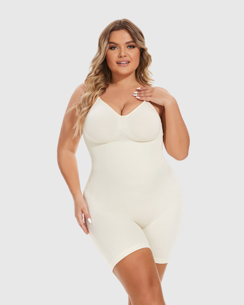 Revenge Body Low Back Snatched Bodysuit Cream Sculpting Bodysuit - Tophatter Daily Deals