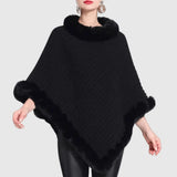 Warm Cozy Women's Poncho - Slouchy Cowl, Acrylic, For Fall Black One Size - Tophatter Daily Deals