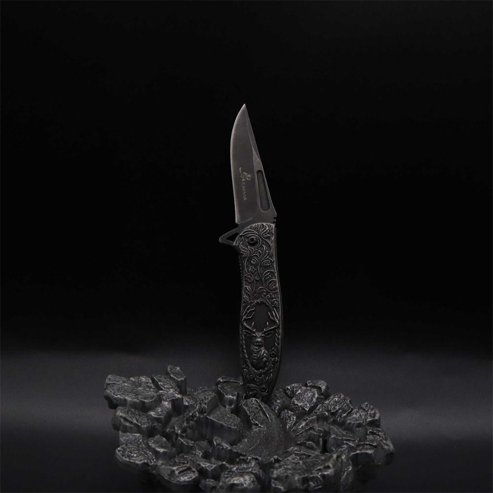 Fantastic Reindeer in the Mirror Folding Knife - Tophatter Daily Deals