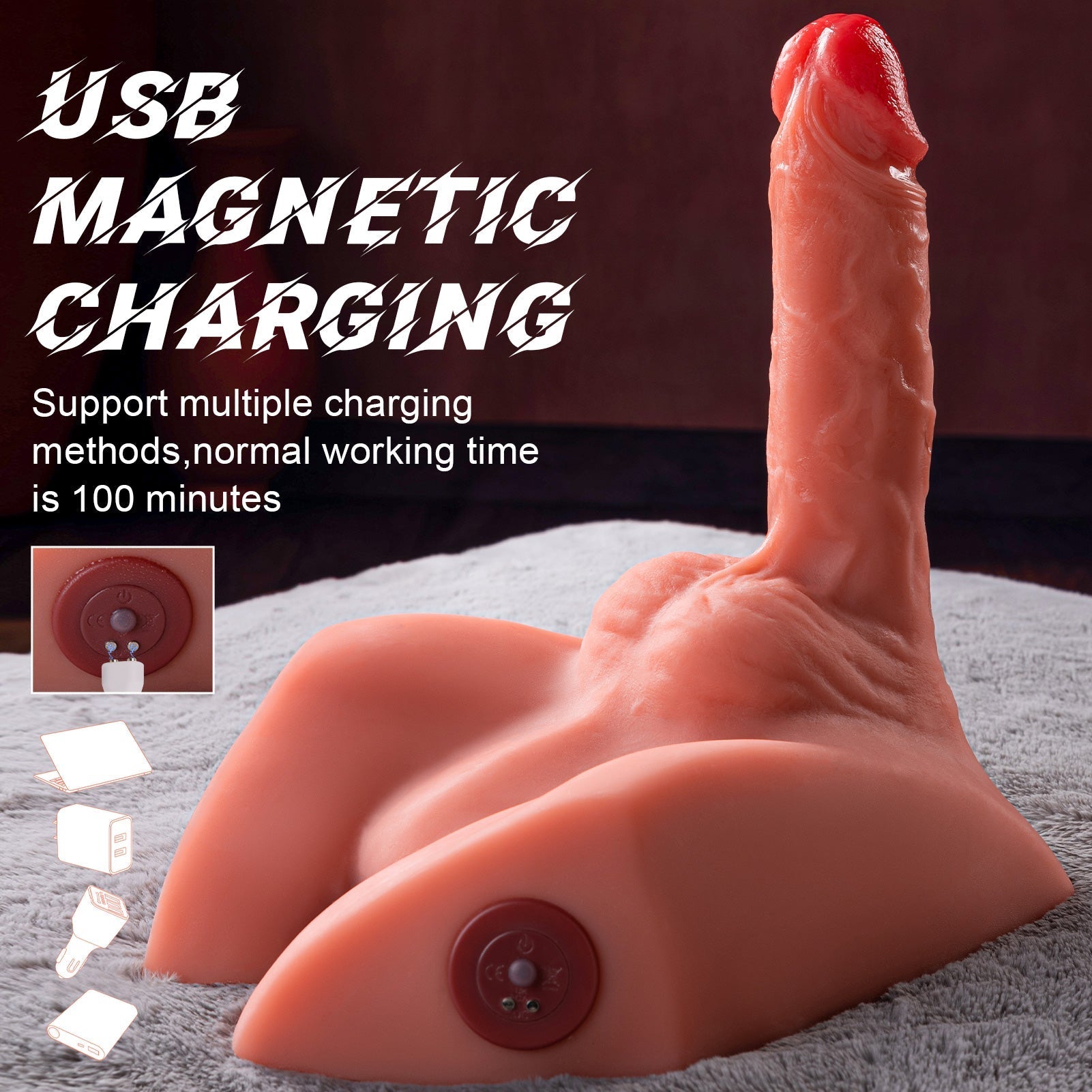 Micah - Hands-Free Realistic Butt with Thrusting Dildo Unisex Masturbator Masturbators - Tophatter Daily Deals