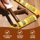 Plain Beef Meat Sticks - 100% Grass-Fed & Finished Health & Wellness - Tophatter Daily Deals