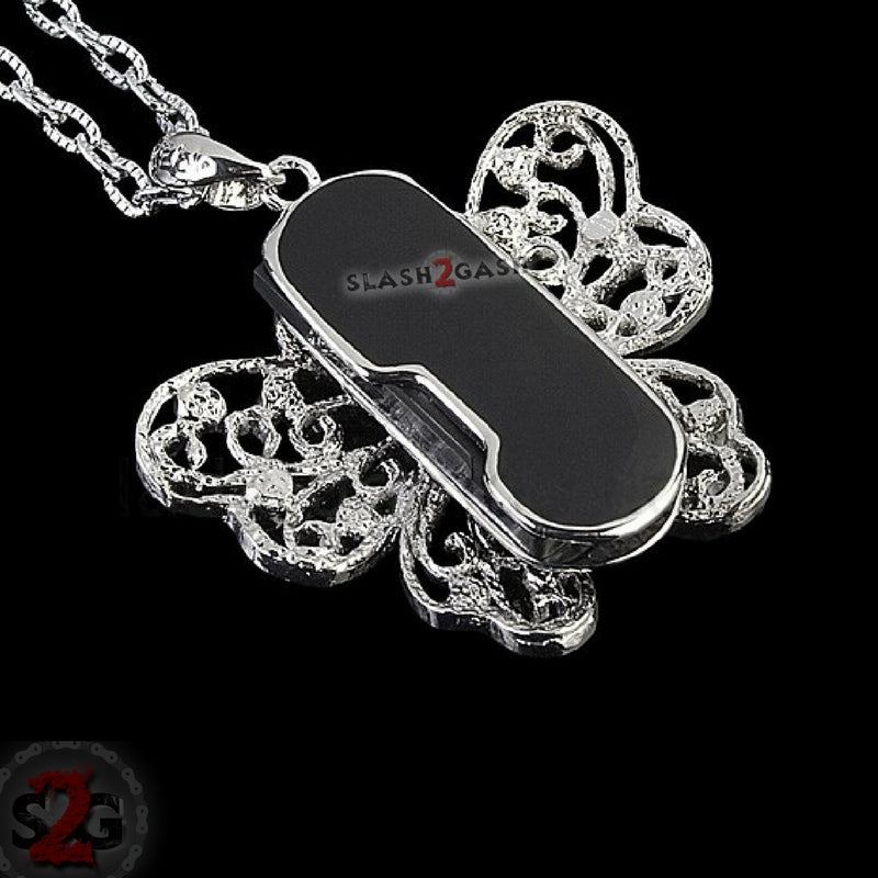 Crystal Diamond Butterfly USB Flash Drive 2.0 Necklace Charm 16 GB USB Flash Drive - Tophatter Daily Deals